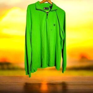 Green XL Long Sleeve Polo Shirt Quarter Zip NWT